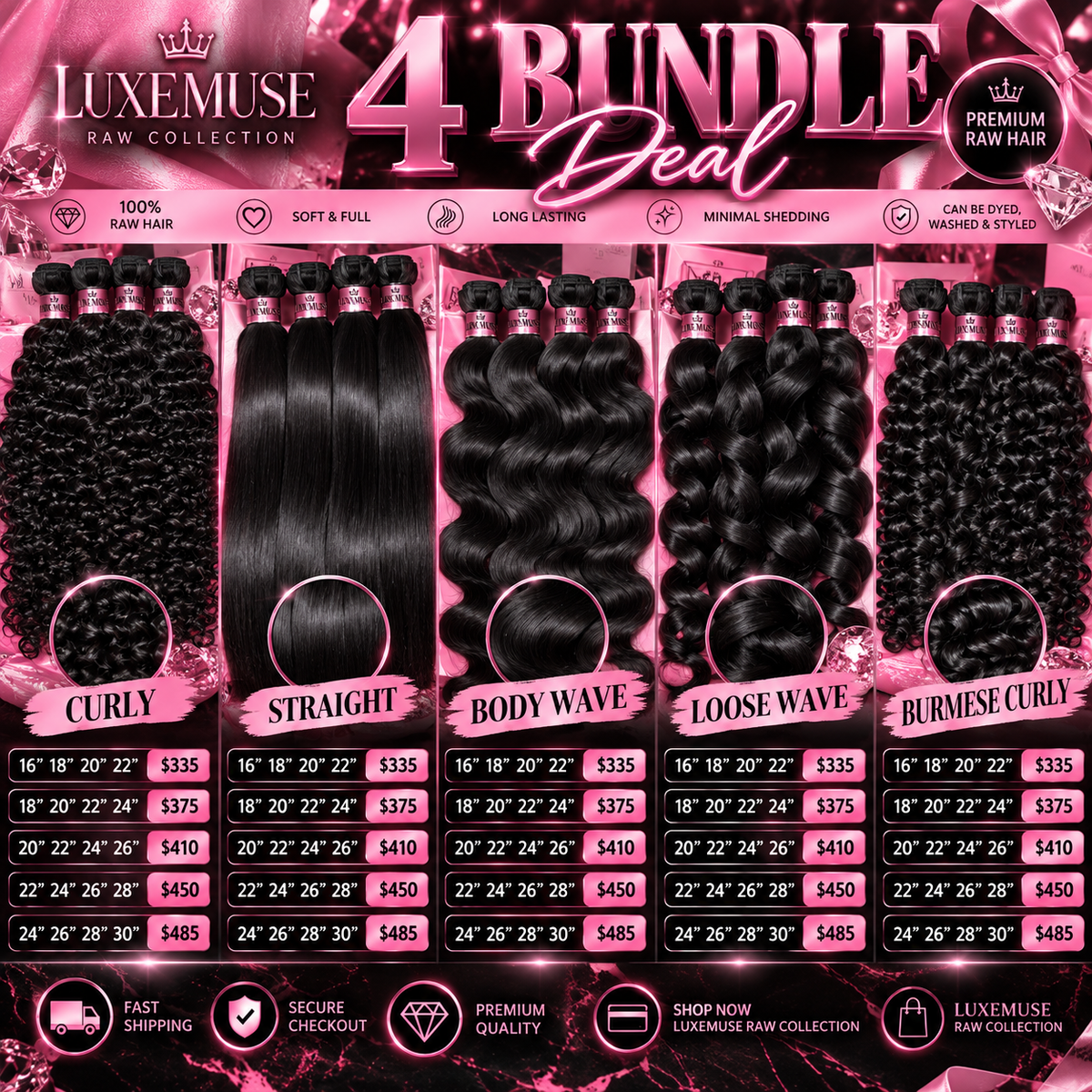 LuxeMuse Raw Collection | 4 Bundle Deals