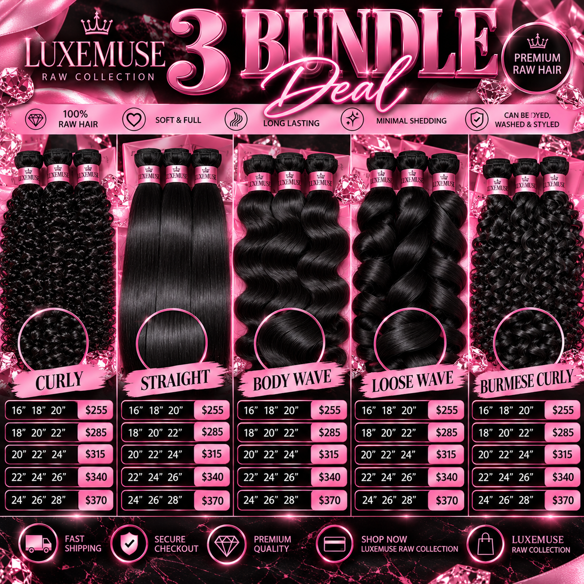 LuxeMuse Raw Collection | 3 Bundle Deals